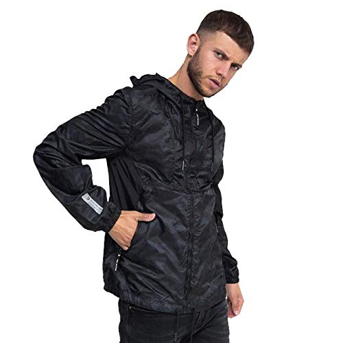 Duck & Cover Gillard - Chaqueta con Capucha para Hombre, diseño de Camuflaje Negro Dark Camo S