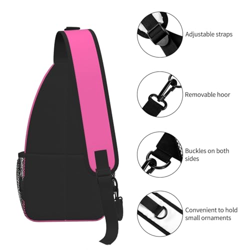 Custom Crossbody Bags for Women Men Sling Bag Bakpack Personalized Chest Bags Customize Travel Backpacks Hot-Pink2