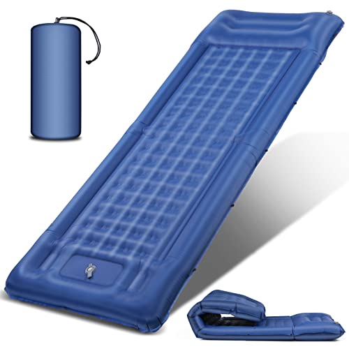 Camping Sleeping Pad, Extra Thickness 4.8 Inch Ultralight Sleeping Mat With Pillow,Built-In Pump,Waterproof Self Inflating Camping Air Mattress For Camping Backpacking Hiking Traveling Tent(Blue) #TOP21