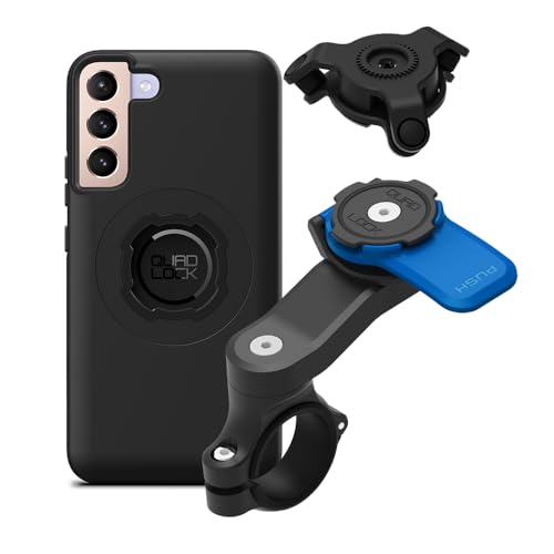 Image of Quad Lock Motorcycle Handlebar Mount Kit with Vibration Dampener and MAG Phone Case for Samsung Galaxy S22 Plus