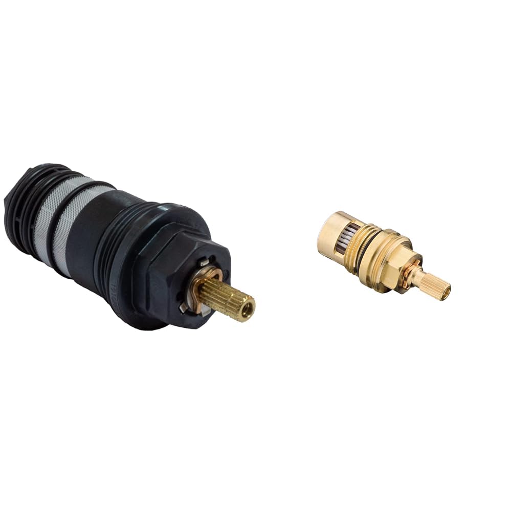 hansgrohe 94282000 3/4-Inch Thermostatic Cartridge, Small, Brass & Hot Widespread Faucet Cartridge 1-inch Spare Part in 94009000