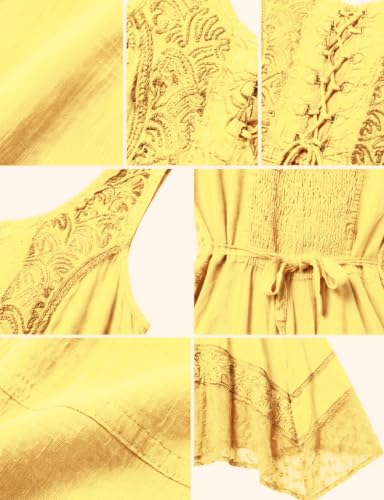 Image of Sakkas Magdilena Stonewashed Corset Front Embroidered Dress