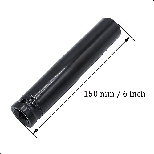 Image of 1 /2 inch Drive by 21mm Deep Impact Socket, Heat-Treated CR-V Steel 6 inch Length, 6-Point Metric Size (21mm)