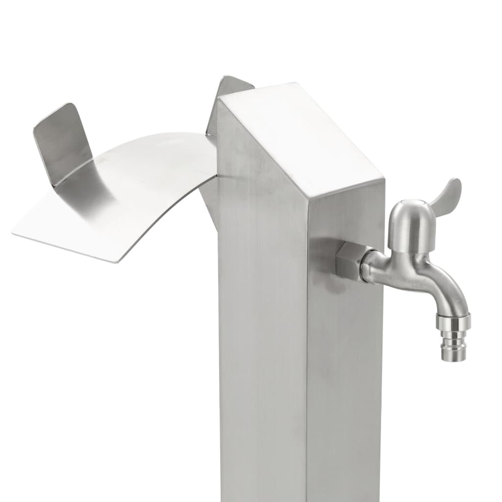 vidaXL Columna Agua para Jardín Acero Inoxidable Cuadrada 95 cm Fuente Patio