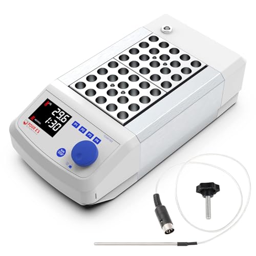 FOUR E'S SCIENTIFIC Digital Dry Bath Incubator with 2 PCS 20 x 1.5ml Heating Block & External Temperature Sensor, Up to 150°C,LED Display