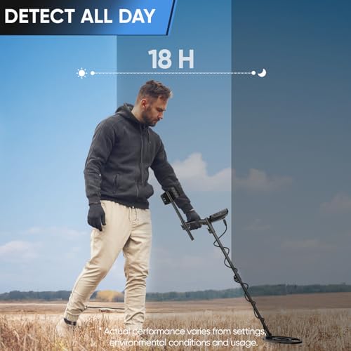 Image of Metal Detector for Adults Professional - 1800mAh Rechargeable Gold Detector, 6 Detection Modes, 10 inch IP68 Waterproof Coil, New Advanced DSP Chip for Beach & Treasure Hunting