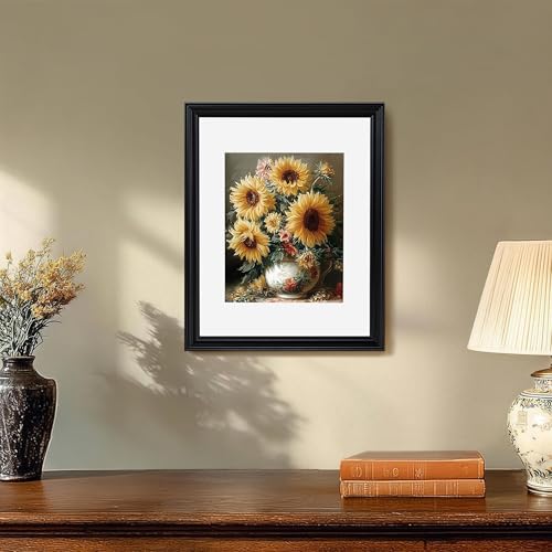 Image of eletecpro 11x14 Black Picture Frames Set of 4, Vintage Photo Frames with Clear Acrylic Cover, Gallery Wall Art Display 8x10 Photo with Mat or 11x14 without Mat for Tabletop and Wall Mount, Home Decor