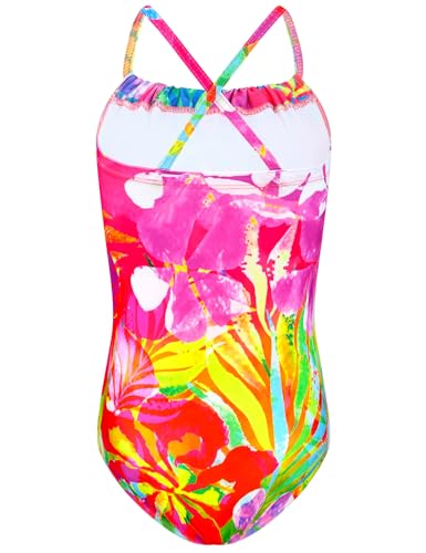 Image of TENVDA Girls Swimsuit Summer Beach Sport Halter Bathing Suits One Piece Swimwear for 2-12 Years Old Kids