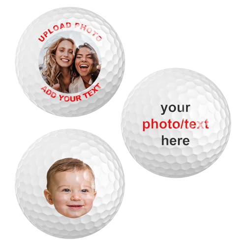 Personalized Golf Balls Custom Golf Balls with Logo or Photo Ideal Gifts for Men Golfers Dads Boyfriend Husband Grandfather Groomsmen Unique Customized Text or Logo Image for Golf Lovers