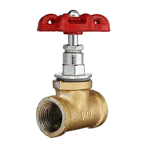 HAPYLY Industrial Vintage Steampunk Style 1/2" Stop Valve Light Switch Globe Valve Switch for Steampunk Lamps Water Pipe Table Desk Light New Flash (Red)