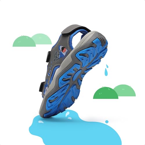 Image of DREAM PAIRS Boys Girls Summer Sandals | Outdoor Athletic Kids Sport Water Shoes Anti-slip Toddler Lightweight Comfortable Cute Cartoon Quick-drying