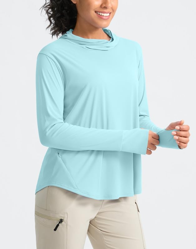 Pudolla Women's Sun Protection Shirt UPF 50+ Long Sleeve Lightweight UV Hoodie for Women Hiking Outdoor Fishing Summer - Image 2