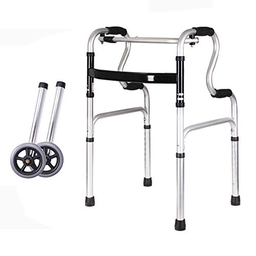 UWYTGF Folding Rollator Rollator Walkers Walker,Walker Folding Walking Frame for Seniors,with Wheels Lightweight Aluminium Walker Adjustable Height:30.8