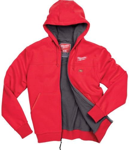 Milwaukee Hoodie M12 12V Lithium-Ion Heated Jacket Front and Back Heat Zones - Battery Not Included - All Sizes and Colors (2X-Large, Red)