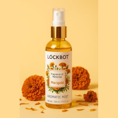 Image of Marigold Aromatic Mist Air Freshener Spray 100ml For Inviting Positive Energy & Mental Calm | Toxin-Free Natural Purifying Room Freshener | Aromatherapy for Home, Spiritual, Meditation, Yoga