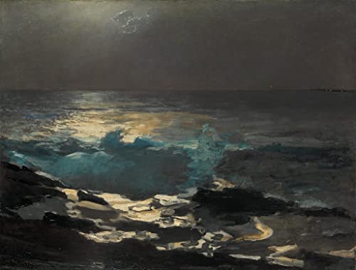 Pintura murales decor lienzo Moonlight Wood Island Winslow Homer, cuadro decorativo de 60x90cm