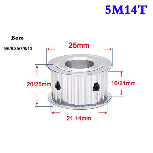 DNVGJUP 12T Zahnriemenscheibe – Synchronrad, Breite 10 Mm, Aluminiumlegierung, Bohrungen 5/6/6,35/8 Mm, Für 3D-Drucker & CNC