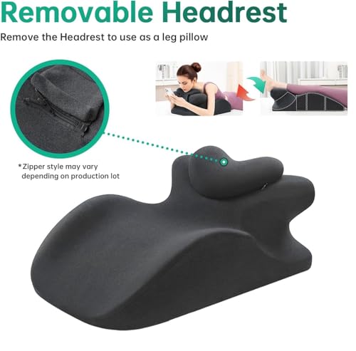 Image of FOVERA Memory Foam Ergonomic Prone Pillow for Sleeping, Wedge Pillow for Bed, Reading, Back Pain, Acid Reflux & Leg Elevation, Ideal for Prone Sleeping & Massage, Washable Cover
