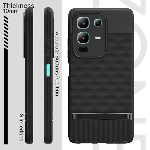 Image of Pikkme Back Cover for Infinix Note 50x 5G Camera Protection 3D Hexa Cube Design Silicone Protective Bumper Case (Black)
