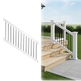 Weatherables Bolton Stair Railing Kit – Aluminum and Vinyl Railing Kit for Decks, Porches, Outdoor Stairs, and More (36” x 72”)