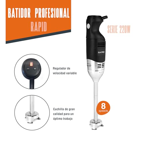 Batidor Rapid Lacor 69920 de acero inoxidable de 8 velocidades y 220W de potencia 5