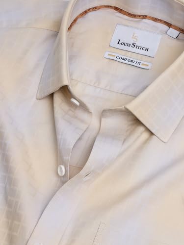 Image of LOUIS STITCH Men's Checkered Regular Fit Shirt (LS-ST-BS325-S1-YLCF-36-900 BS325 Yellow