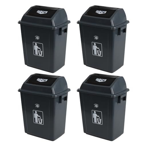 Pack 4 Canecas de Basura Rectangulares 8 Galones Gris