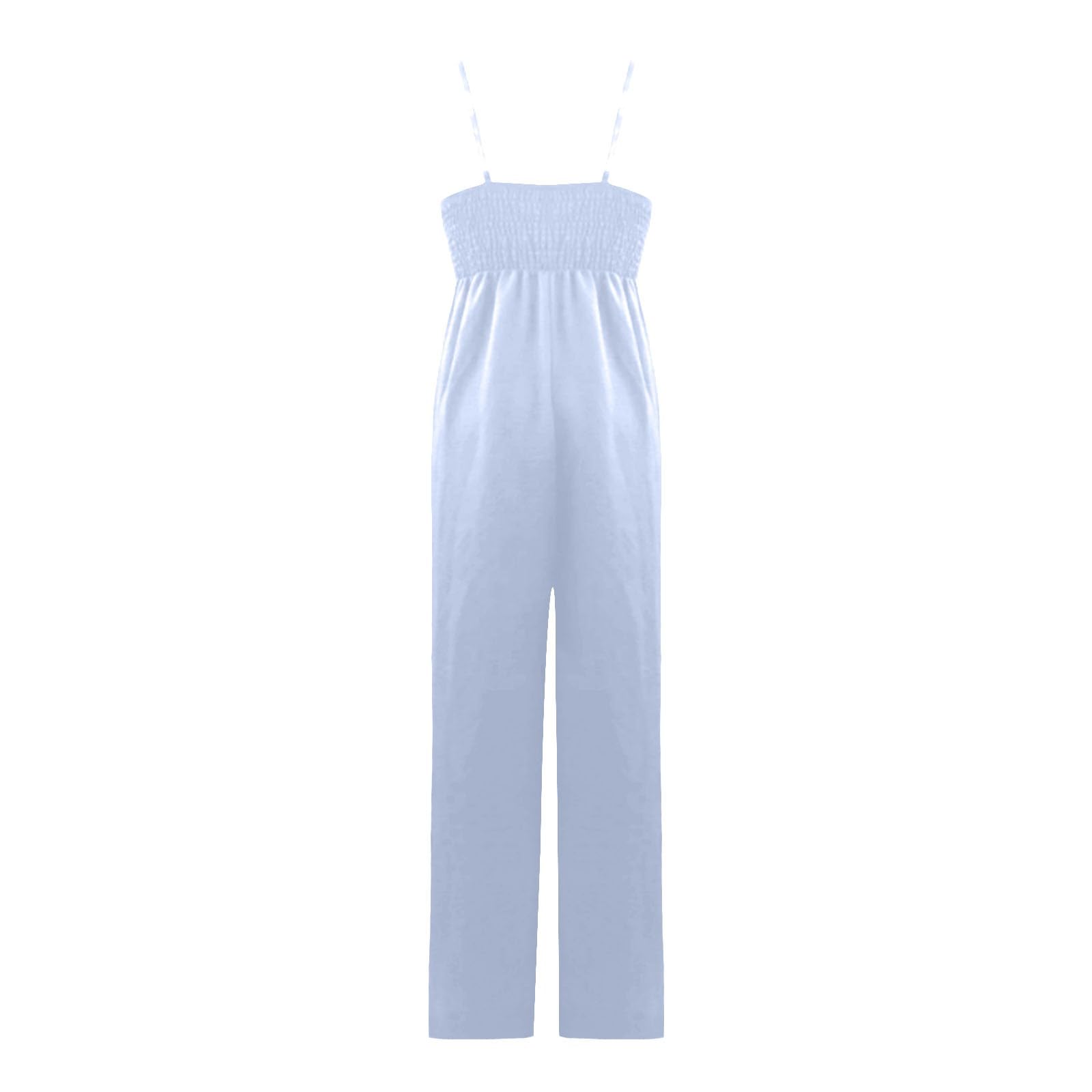 Generisch Tuta da donna con pantaloni e spalline sottili, senza maniche, a gamba larga, taglie grandi, sottile, elegante, per feste