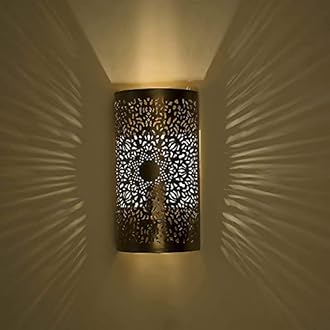 Homesake® Moroccan Cutwork Metal Wall Lamp with E27 Holder | Bulb Included | Decorative Wall Light for Home Living Room, Bedroom, Hallway & Balcony | Décor Warm Ambient Lighting (Pack of 2)