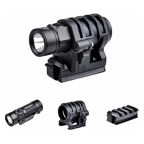 VICTORFIRE Tactical Helmet Flashlight LED Light with ARC Rail Adapter & 20mm Picatinny Ring Mount Compatible with Fast IBH MICH2000 Cover
