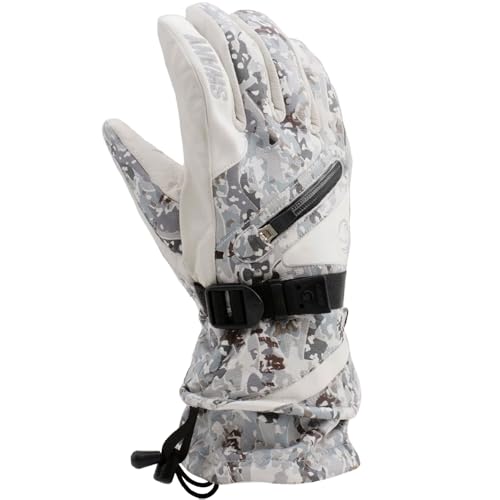 Swany Women's X-Cell 2.1 Sports Moisture-Wicking Warm Flexible Leather Winter Gloves, Winter Camo, Medium