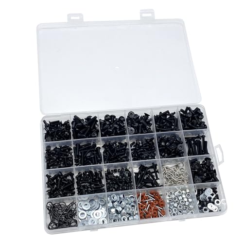 RC Screw Kit 1000pcs RC Car Screws, RC Hardware Kit for Traxxas Axial Arrma Redcat RC4WD HSP HPI...