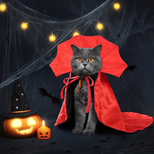 Disfraz Vampiro para Perros y Gatos Halloween Capa miniatura 4
