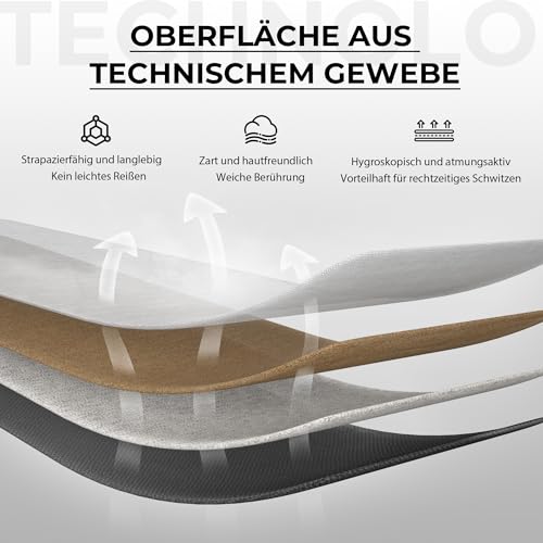 Sedia da gioco in tessuto con cuscino a molle insacchettate, braccioli morbidi, ergonomica, con funzione di massaggio, sedia da ufficio PC, grande e alta, con poggiapiedi, XXL, grigio - Sedia gaming - Immagine 3