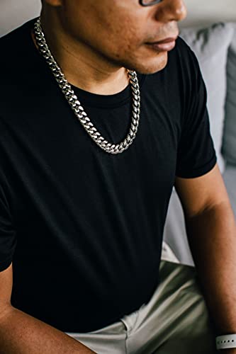 Dubai Collections Te Gold Chain For Men Cuban Link Real 14Mm 14K Karat Diamond Cut Heavy Solid Plated Thick Clasp Us Made (22.0) #TOP2