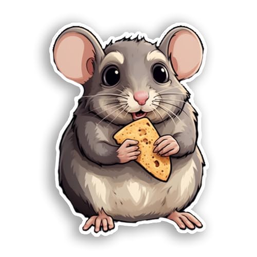 N.m. Stick Mouse Wall Decal 3D Waterproof Sticker, Cute and Funny Rat Design for Kids Room, Bathroom or Ceiling Decor, Non-Magnetic Removable Wallpaper