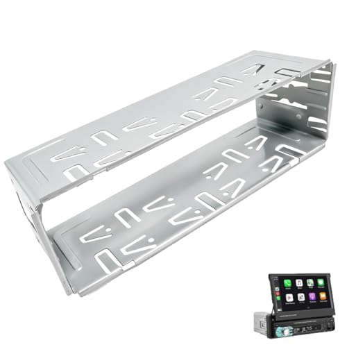 Universal Single Din Stereo Radio Replacement Fitting Cage Kit Installation,Single din Radio Mount,Metal 1 Din Sleeve Installation Kit for Car DVD Player-1 PCS