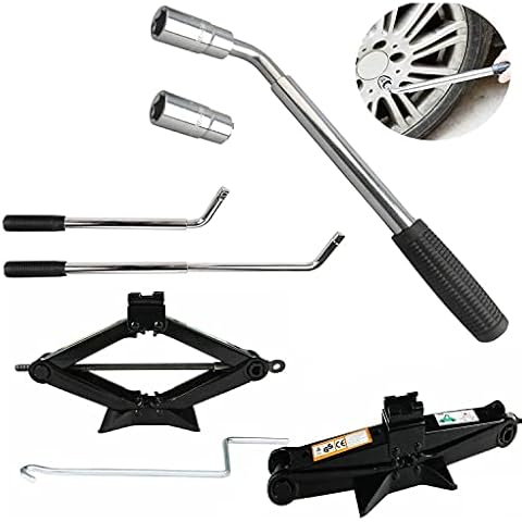 ASHL Telescopic Wheel Nut Wrench with 2 Double Ended sockets (17/19MM) (21/23MM) Extension - 350MM to 550MM Heavy Duty Non-Slip Rubber Handle Extendable Brace Cover