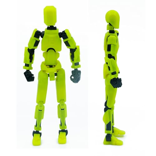 Image of Dummy 13 Action Figure Robot | Fully Articulated 3D Printed Robot Toy | 5.4-inch Collectible Figurine | Matte Finish| Unassembeled (Yellow-Black)