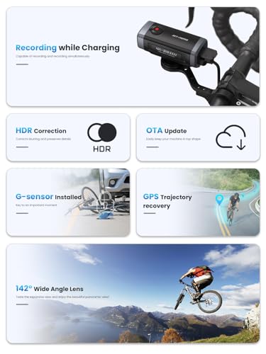 Image of AKEEYO-710Pro EIS Bike Camera, 4K28FPS 20MP WiFi Action Camera with IP66 Ultra HD Waterproof Camera, 142 Wide Angle View with 64GB Card, Upgrade Anti-Shake Function with Night Vision,G-Sensor,GPS