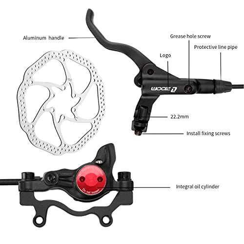 Meroca Mountain Bike Hydraulic Brake Set With 160Mm Six Spike Discs,Hydraulic Brake Set Left Front 800Mm Right Rear 1400Mm,Pm Adapter Included. #TOP5