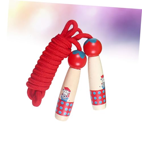 LALAFINA 木製ハンドル付き 用縄跳び以上 耐久性の木材と綿ロープ 幼児から使える運動トレーニング用ジャンプロープ スポーツや遊びに適し