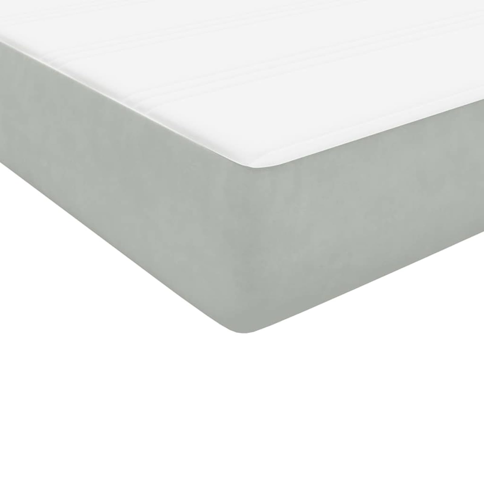 ATOMSTACK MAKER Letto a molle, 80 x 220 cm, con materasso a molle insacchettate e testiera regolabile in altezza, design in velluto grigio chiaro, traspirante, con topper e rete a doghe