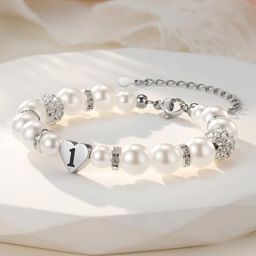 First Birthday Gifts for Girls Bracelet, Beaded Bracelets for 1 Year Old Girl, Adjustable White Pearl Bracelet, Thoughtful Birthday Gift for Granddaughter, Daughter, or Niece4