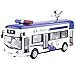 wmengjj Modello della Polizia di Autobus a Un Piano Modello di Veicolo di ingegneria in Metallo pressofuso Simulazione del Suono e della Luce dell'auto Porta Apribile Giocattoli per Bambini Decorare