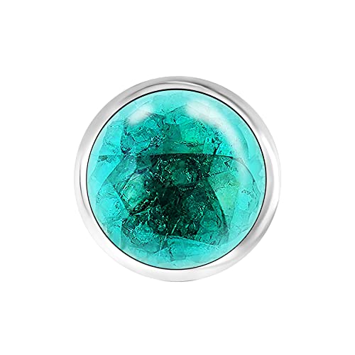 Andante Keramik CHUNK Click-Button Druckknopf (Zyan-Blau) für Chunk-Armbänder, Chunk-Ringe und andere Chunk-Accessoires