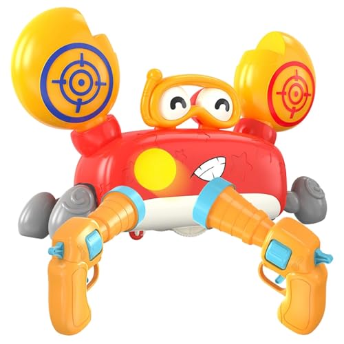 Juguetes De Cangrejo Para Niños,Juguete De Cangrejo Móvil, Juguete de juego de objetivo electrónico con diseño de cangrejo, Juego de competición de práctica de tiro con registro de puntuación LED para