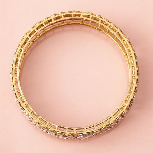 Image of Rubans Bangles Set of 2 Cubic Zirconia Ethnic Stylish Jewellery Gift for Women & Girls