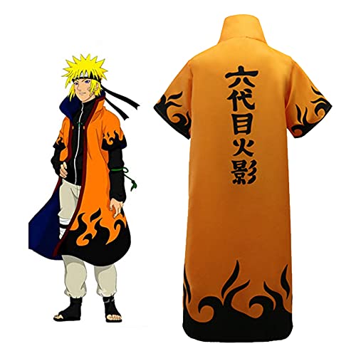 TTIK Uzumaki Naruto 6th Orange Naruto Cloak Anime Naruto Cosplay Costume Halloween Party Clothing Cosplay M-Medium
