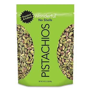 Wonderful Shelled Pistachios (24 oz.) Roasted & Salted (2PK) Green